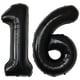 thumbnail image 2 of Globos negros de 16 números Giant Jumbo Number 16 Globos de Mylar de lámina para niña, niñ Colorful Elves COLORFUL ELVES, 2 of 2