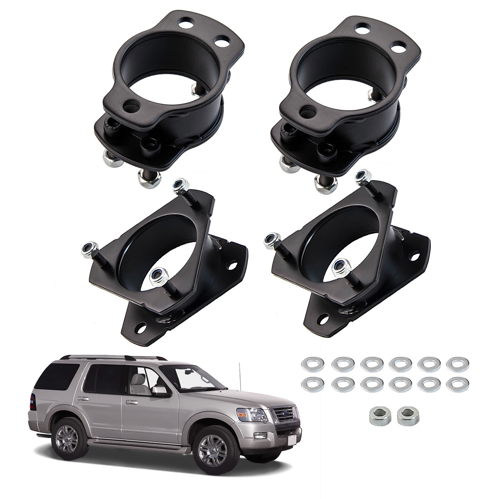 maXpeedingrods 3" Front 2" Rear Leveling lift Kit for Ford Explorer 2006-2010 2WD 4WD, SUV Steel Strut Spacer Suspension Lift Kit, Black