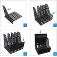 thumbnail image 4 of Caja De Almacenamiento De Polipropileno De 4 Compartimentos Almacenamiento De Archivos De Oficina Cesta De Almacenamiento De Documentos Módulos De Almacenamiento De Carpetas Para Papel De Color A4 - Negro Sailing Electrónica, 4 of 5