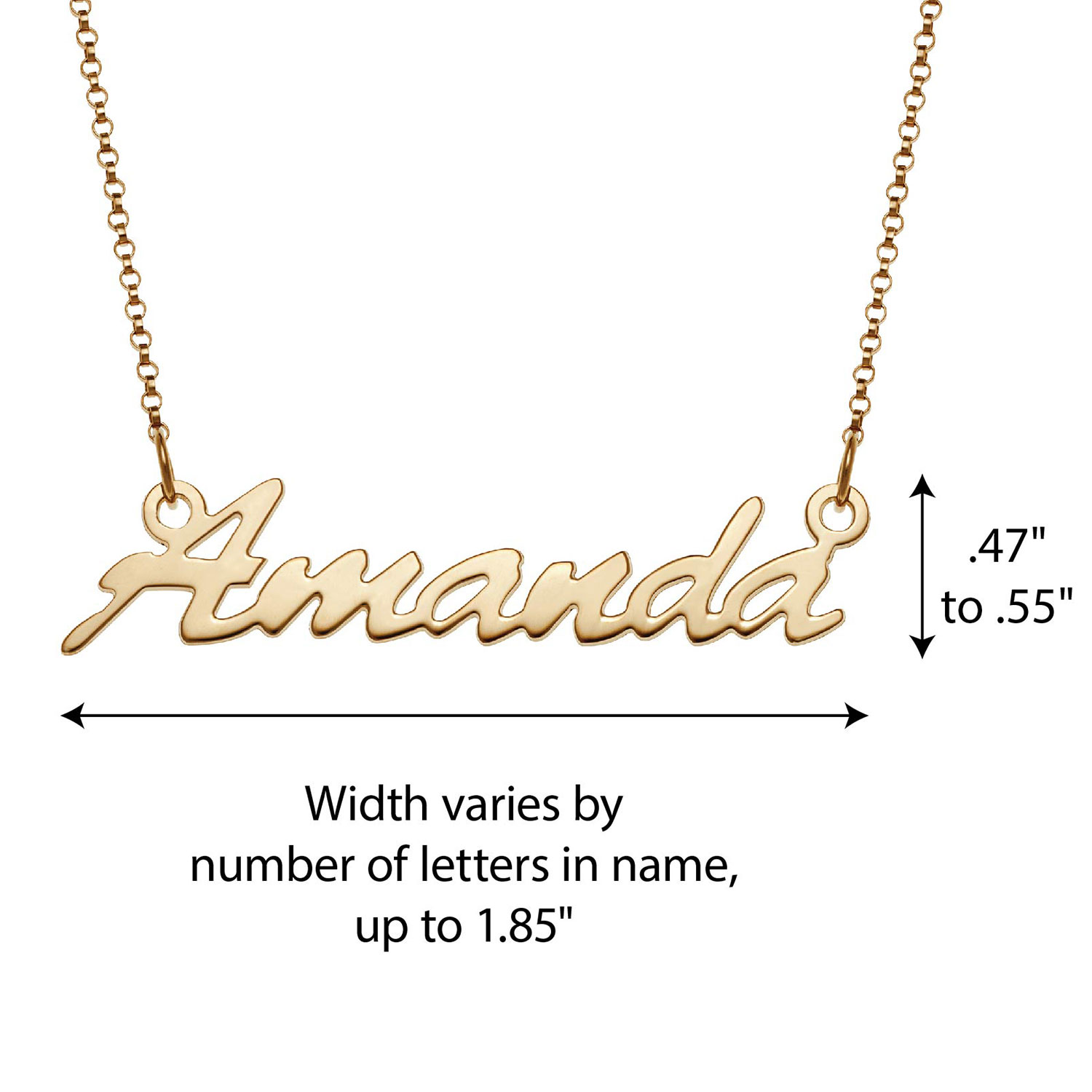Personalized Planet Women's Silvertone or Goldtone Nameplate Necklace, 18"