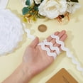 thumbnail image 3 of 26 Yards Wave Bending Fringe Trim RIC Rac Trim Ribbon Woven Braid Fabric Lace White Flat Sew on Ribbons Curved Edge Ribbon for DIY Clothes Dress Wrapping Home Wedding Party Decoration 1bag, 3 of 9