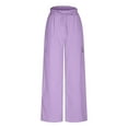 thumbnail image 7 of Wenyuyu Women's Palazzo Pants with Pockets Lounge Wide Leg High Waisted Trousers Flowy Solid Color Y2K Cargo Trousers, 7 of 7