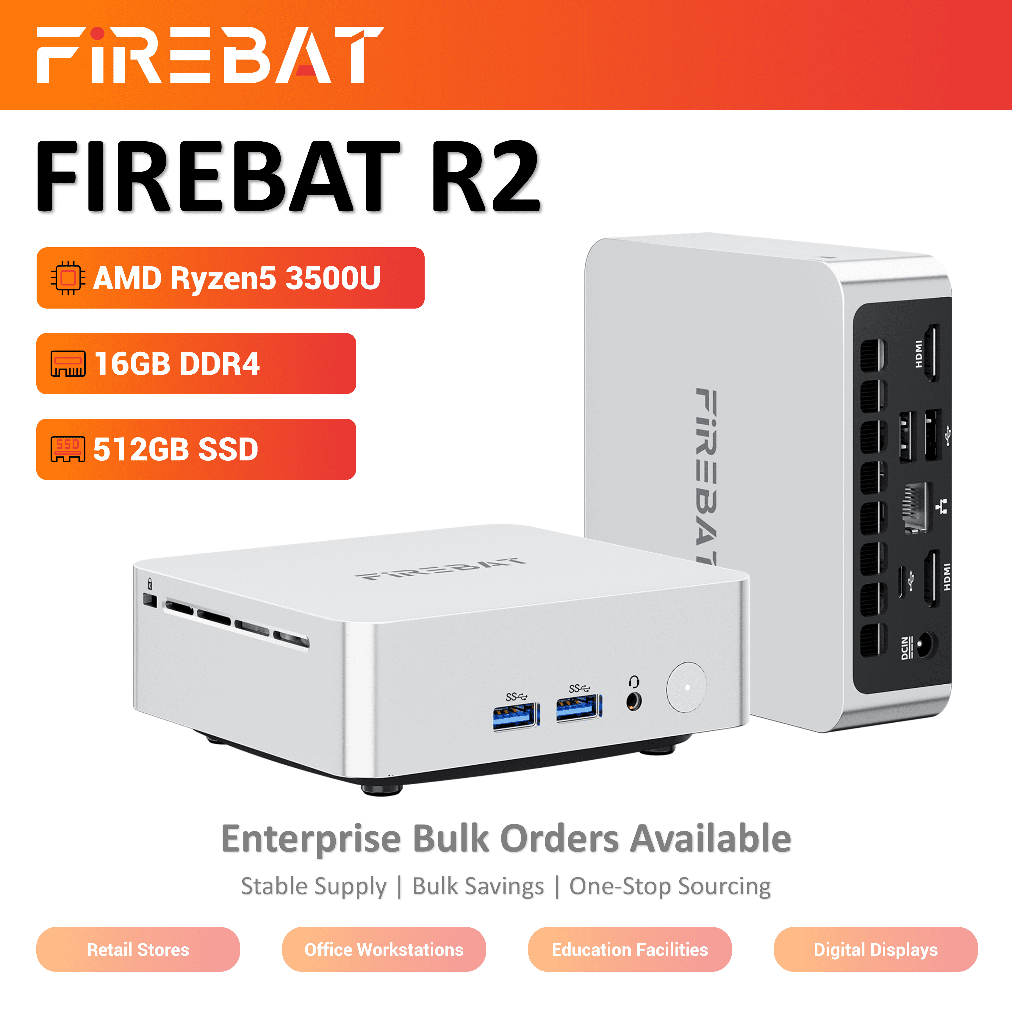 FIREBAT Mini PC【F1】: AMD Ryzen 7 7640HS, 16GB DDR5, 512GB SSD
