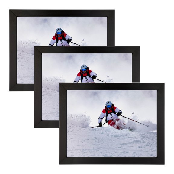 ArtToFrames 12" x 26" Black Stain Picture Frame, 12x26 inch Black Wood Poster Frame (WOM-4088), 3 Pack