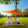 Coolaroo Outdoor Party Sun Shade Sail, 90% UV Block Protection, 9'10" Triangle, Orange