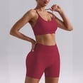 thumbnail image 2 of Hessimy Workout Sets for Women 2 Piece - Seamless Yoga Outfits Shorts and Padded Sports Bra Gym Athletic Clothing Set(Red,L), 2 of 6