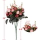 thumbnail image 4 of Paquete de 2 flores artificiales Houda, ramo de flores de seda con hojas y rosas para decoración de bodas, 4 of 6
