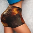 thumbnail image 5 of Yiaed Cool Fire Lion Print Women's Athletic Shorts Running Shorts Sporty Short High Waisted Elastic Workout Shorts for Yoga Gym Running & Sports -Small, 5 of 7