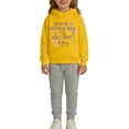 thumbnail image 2 of Bobifish Girls Outfit Set Stylish Letter Print Hoodie And Jogger Long Sleeve Cozy Tracksuit Kids Daily Casual Sweatsuit Sizes 3-14, 2 of 4