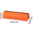 thumbnail image 3 of Lksixu Small Pencil Case, Solid Color Pencil Pouch with Smooth Zipper, Simple Stationery Organizer, Compact Pen Holder Portable Travel Cosmetic Makeup Bag, Orange, 3 of 9