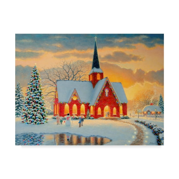 Trademark Fine Art 'Village Church' Canvas Art by Heather Burns