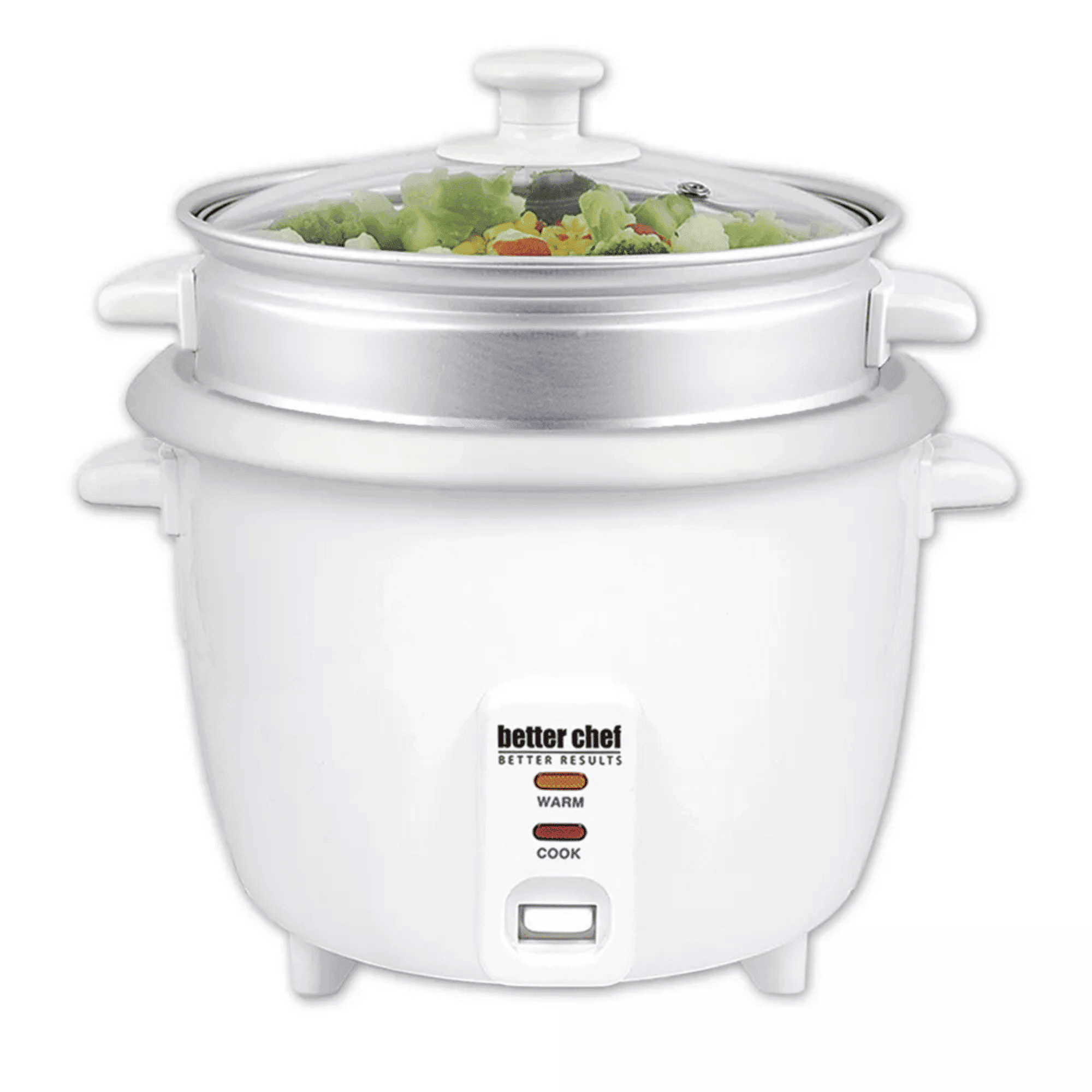 Better Chef 10-Cup Uncooked / 20-Cup Cooked Rice Cooker with Steamer, 400W Automatic Keep Warm Electric Rice Pot, Non-Stick Removable Inner Pot & See-Through Lid for Vegetables Grains Cooking  RLB
