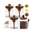 thumbnail image 1 of Tarros de Vidrio con Tapa Hermética y Cuchara, Juego de 4 Tarros 14OZ Transparentes Recipiente de Avena Frasco de Vidrio para Organización Contenedor para Almacer Alimento Especias Café Azúcar 4PZS, 1 of 4