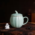 thumbnail image 5 of Msgweeeg Coffee Mug Set Travel Mugs 400ml Pumpkin Themed Ceramic Mug with Lid Glossy Porcelain Tea Cocoa Cup Multi-Color Decorative Drink Cup for Desk Kitchen Halloween Tabletop, 5 of 7
