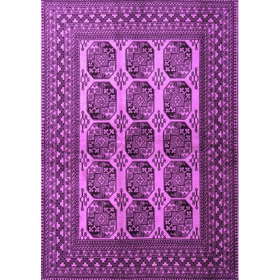 Ahgly Company Indoor Rectangle Southwestern Purple Country Area Rugs, 2' x 4'