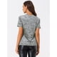 thumbnail image 4 of Camiseta de Terciopelo Allegra K Casual de Manga Corta con Cuello Redondo para Mujer Gris XL, 4 of 5