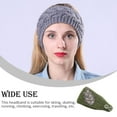 thumbnail image 2 of Crochet Headbands Winter Leaves Pattern with Rhinestones Elastic Head Protector Wide Warm Chunky Hair Accessories for Girls Dark Green, 2 of 7
