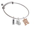 thumbnail image 1 of Crystal Rose Gold Tone Initial - M - Best Friend Heart Expandable Bangle Bracelet, 1 of 1