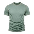 thumbnail image 4 of LEKWK Mens Shirts Short Sleeve Crewneck Casual Athletic Shirts Lightweight Loose Fit Comfy Basic Tees Summer Fashion Workout Daily Wear, 4 of 8