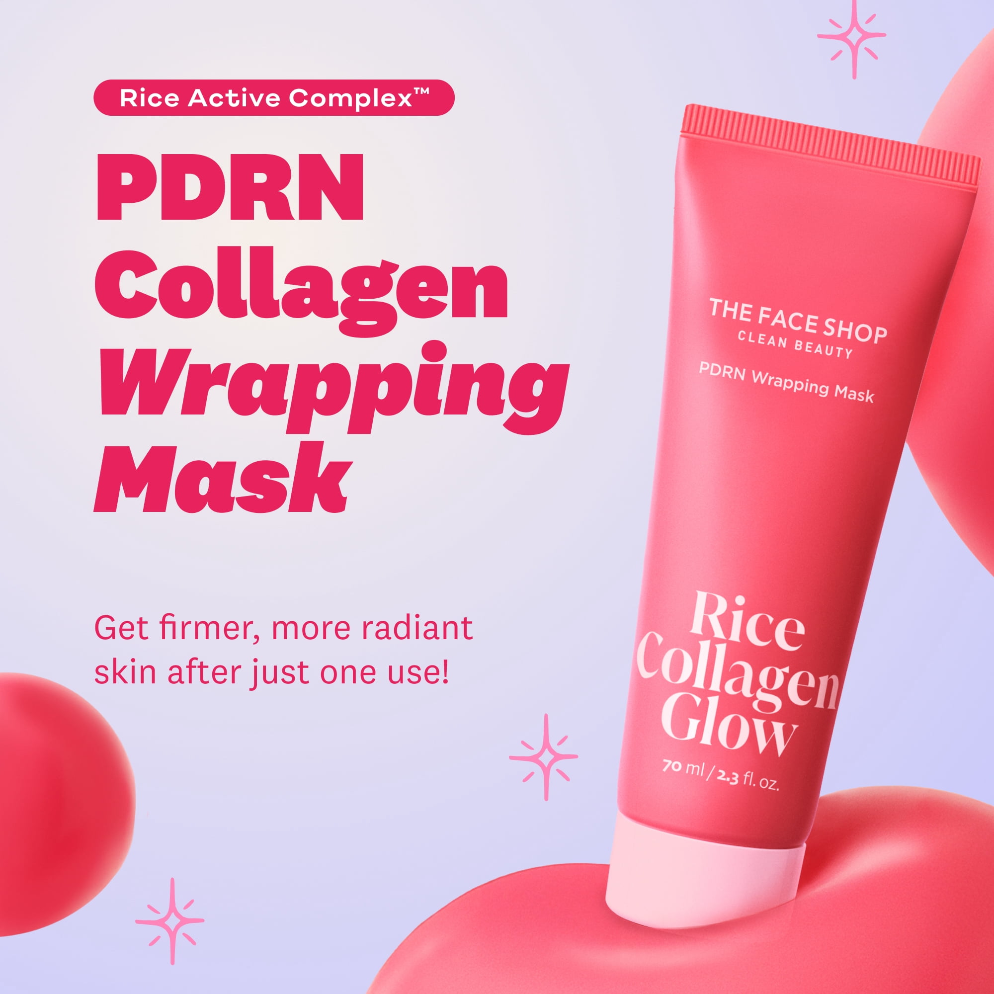 The Face Shop Rice Collagen Glow PDRN Wrapping Peel-off Facial Mask for Glowing Skin,  Gentle, All Skin Types, 2.3 fl. oz.