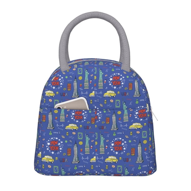 Disketp New-York City Bolsa Térmica para Almuerzo, Lonchera con Abertura Amplia y Gran Capacidad, Organizador Reutilizable para Mujeres, Hombres y Adultos