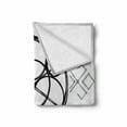 thumbnail image 2 of Geometry Soft Flannel Fleece Throw Blanket, Sketchy Geometric Plan with Swirled Spiral Origins of Cosmos Universe, Cozy Plush for Indoor and Outdoor Use, 50" x 70", Black Grey White, by Ambesonne, 2 of 6