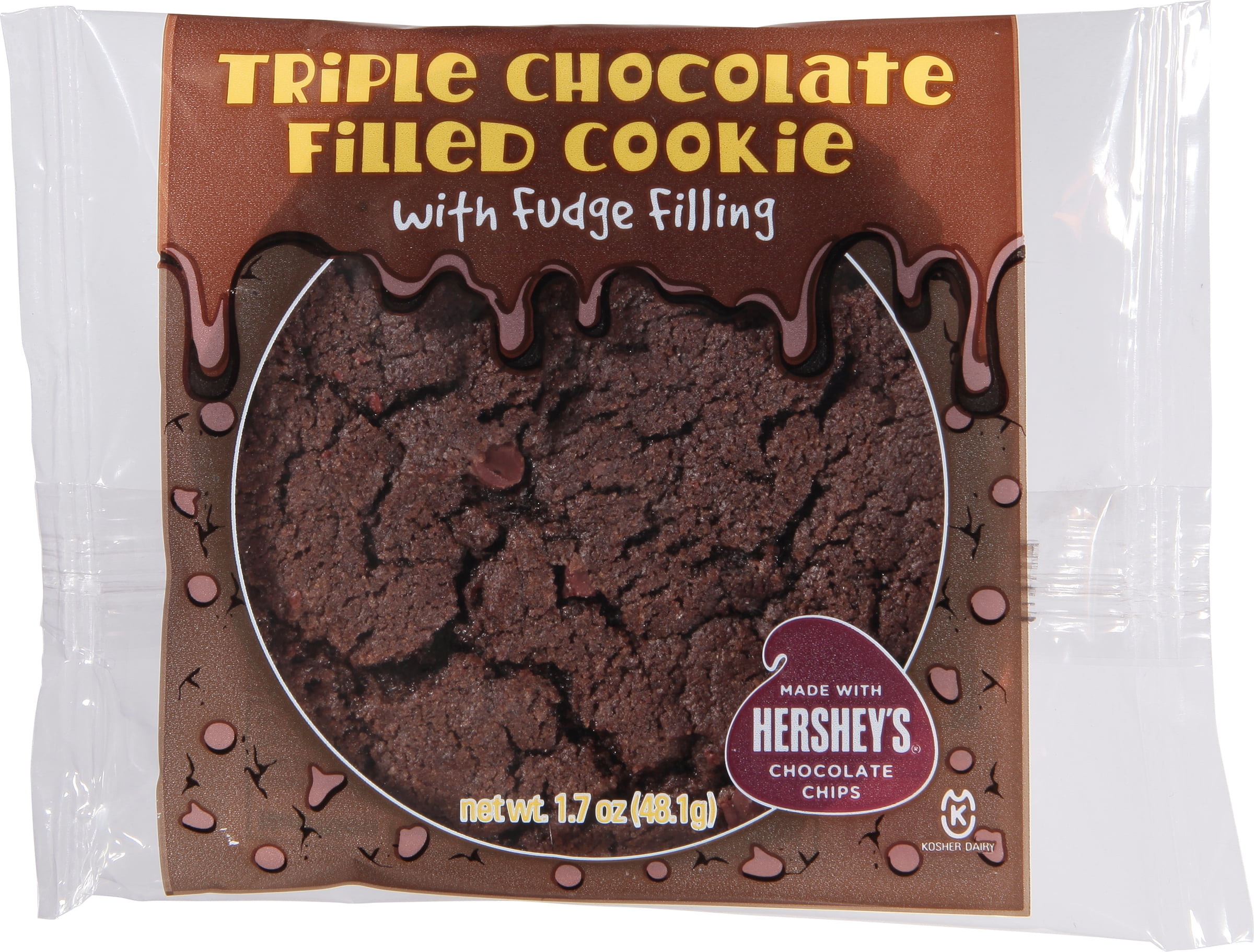 Triple Chocolate Cookie Filled with Fudge and Hershey's Chocolate Chips, 12 Pack