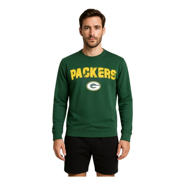 NFL Sudadera Cuello Redondo Green Bay Packers Verde para Hombre