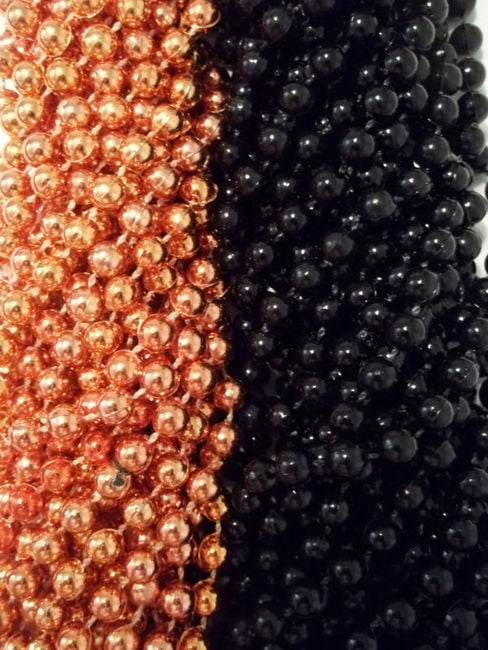 Mardi Gras Beads Hot Pink Black Gold Mix Bachelorette Party 6 Dozen 72 Necklaces 