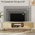 thumbnail image 5 of PulseFay Mid Century TV Stand, Modern TV Console for TVs up to 70 Inches, Entertainment Center with Storage, TV and Media Consol, (Natural Oak), 5 of 8