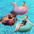 thumbnail image 4 of OldPAPA Pool Floats, Mermaid Inflatable Pool Floaties for Adults, 45 inch Large Pool Lounge Float, Swimming Pool Toys, Raft Floating Chair with Handles Cup Holder Beach Summer Party, Multicolor, 4 of 9