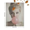 thumbnail image 3 of Pink Bubble Gum Girl Canvas Art Print，Suitable for Living Room， Bedroom， Bathroom， Office， and Hallway Decoration., 3 of 8