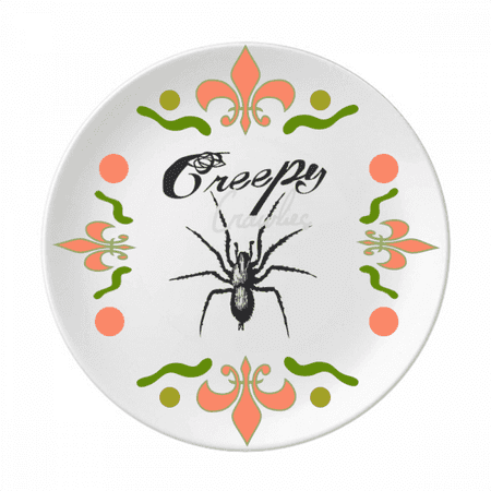 

Spider Insect Cobweb Illustration Pattern Flower Ceramics Plate Tableware Dinner Dish