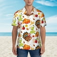 thumbnail image 2 of Kll Men'S Hawaiian Shirt Short Sleeve Button Down Beach Shirts-Thanksgiving Turkey, 2 of 7