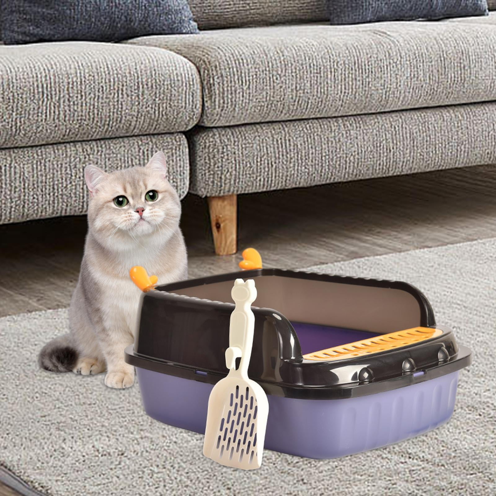 oshhnii Cat Litter Basin Anti ing Kitten Potty Toilet Portable Open Top Pet Litter Violet M