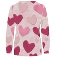 thumbnail image 4 of BVOFAR T-Shirts à Manches Longues Col Rond pour Femmes Imprimé Cœur Mignon Décontracté Grande Taille Tops Confortables 2025, 4 of 5