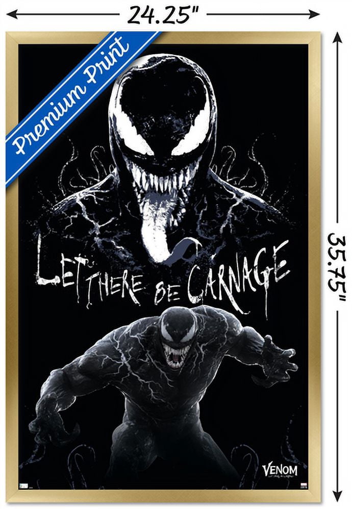 Marvel Venom: Let There be Carnage - Attack Variant Wall Poster, 22.375" x 34", Framed