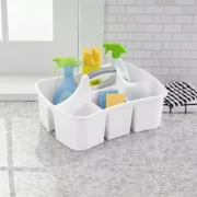 Ling Plastic Cleaning Supplies Caddy Organizer with Handles - Divided Portable Basket - Medium — Home & Garage Storage, Stackable Design