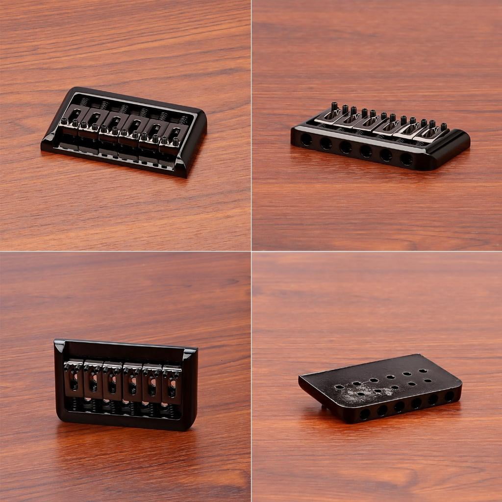 CEORPER 6 String Fixed Saddle Guitar Bridge Top Load Tailpiece with Mounting Screws & Wrench for Electric Guitar Parts Durable