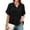 Black, variant on Women Tshirts Trendy Sawvnm Women V-Neck Sleeve Button-Front Ruffled Hem Solid Loose Casual Blouse Tank Tops for Women Green XL