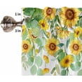 thumbnail image 5 of 3-Piece Kitchen Curtains and Valances Set Watercolor Sunflower Butterfly Rod Pocket Soft Kitchen Curtain Set Washable Kitchen Window Curtains Set Farmhouse Eucalyptus Leaves, 5 of 6