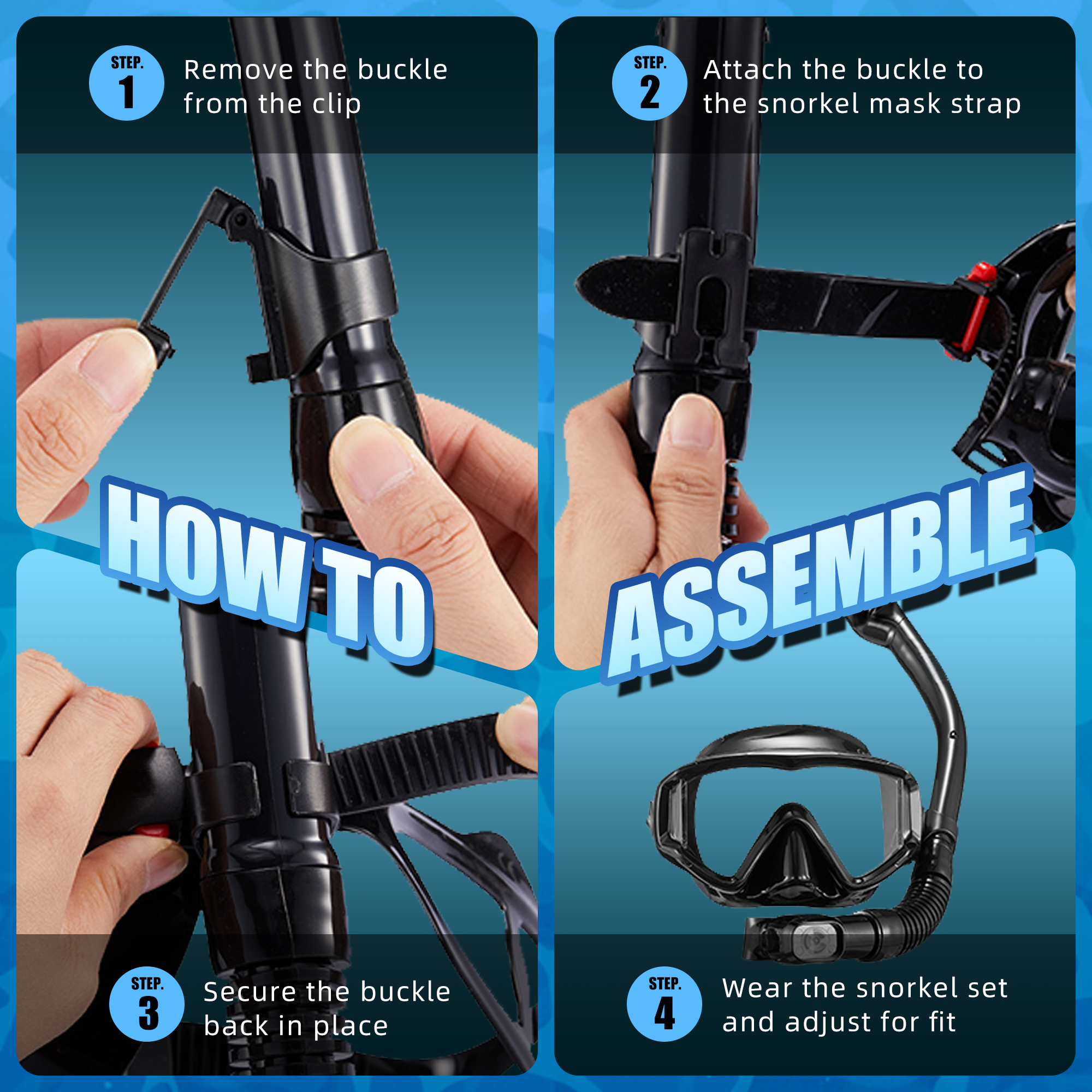 Aegend Adult Snorkel Set with Dry Top photo 5