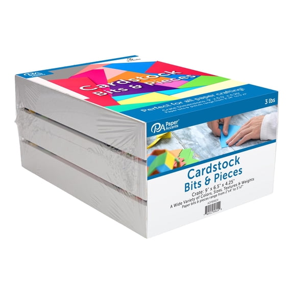 Accent Design Paper Accents Little Crate of 3lb Cardstock Bits & Pieces - For Crafting with Card Stock, Colored Cardstock Paper, and Paper - Assorted Colors