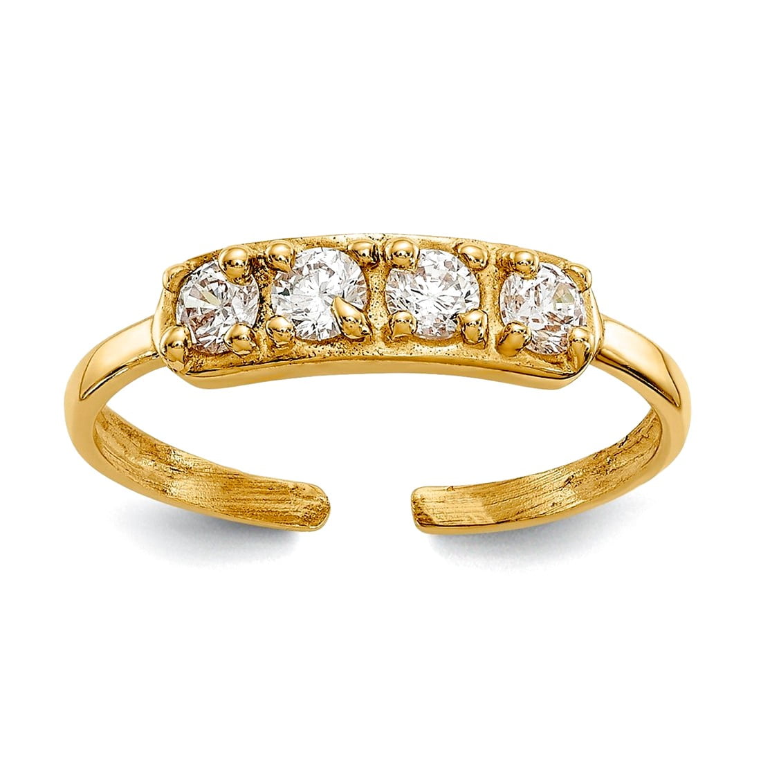 14k Yellow Gold Polished Cubic Zirconia toe ring toe ring for Women