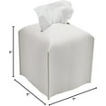 thumbnail image 7 of Tissue Box Cover, Square Decorative PU Leather Tissue Box Holder Modern Tissue Case Facial Paper Organizer Dispenser for Bathroom, Vanity Countertop, Night Stands, Desk 5X5X5'' | Off White, 7 of 7