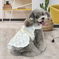 thumbnail image 3 of Dog Skirt Lace Edge Bowknot Belt Silky Pet Princess Dress Spring Summer Pet Birthday Party Costume for Small Medium Dogs Cats, 3 of 8