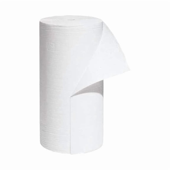 Pig Sorbent Roll, 40 gal, 30 in x 300 ft, Oil, White, Polypropylene MAT419