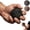 Black+Red, variant on Callus Ball for Hand Grip Training, Natural Volcanic Rock Skin Conditioning Tool for Climbers & Gym, Anti-Sweat Finger Strengthener, Stone Fidget Stress Relief