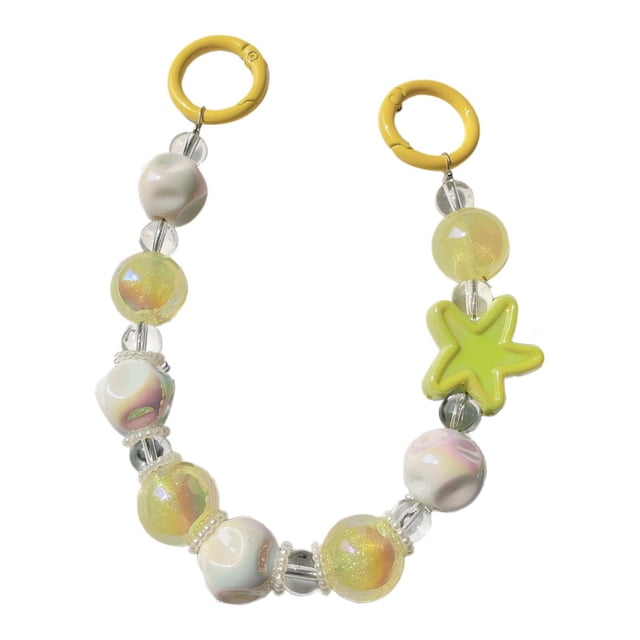 Llavero con dije para teléfono, llavero de coche, correa para la muñeca, decoración para bolso, dijes para bolso para mujer, recuerdos de fiesta, boda Amarillo