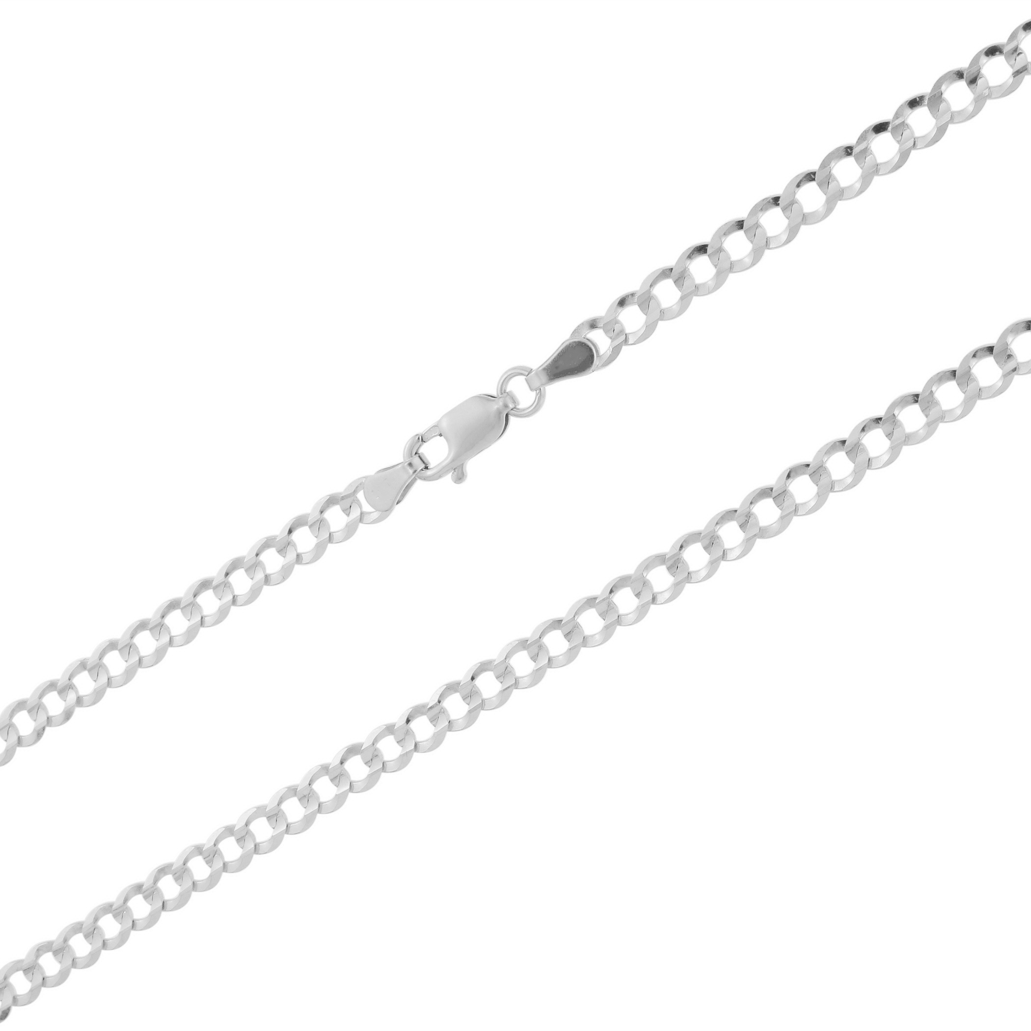 Nuragold 10k White Gold 4mm Solid Cuban 
